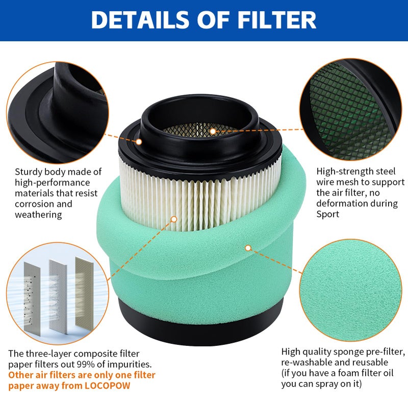 LOCOPOW 1253372 Air Filter Part for Polaris Trail boss 325 330 Magnum 330 325 2x4 4x4 TrailBlazer 330 ATP 330 2001 2002 2003 2004 2005 2006 2007 2008 2009 - Image 3